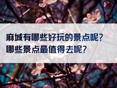 麻城有哪些好玩的景点呢？哪些景点最值得去呢？