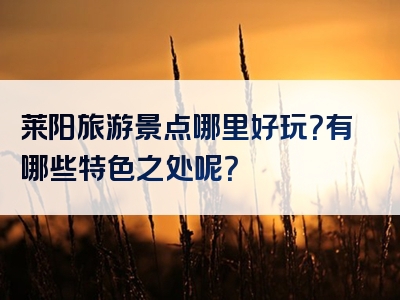 莱阳旅游景点哪里好玩？有哪些特色之处呢？