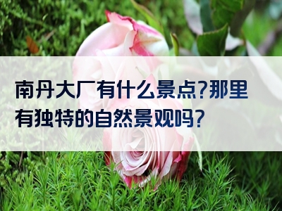 南丹大厂有什么景点？那里有独特的自然景观吗？