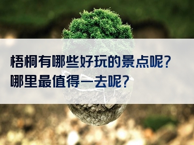 梧桐有哪些好玩的景点呢？哪里最值得一去呢？