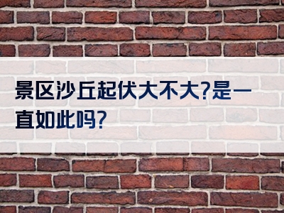 景区沙丘起伏大不大？是一直如此吗？