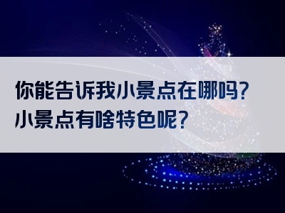 你能告诉我小景点在哪吗？小景点有啥特色呢？