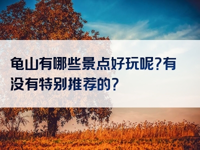 龟山有哪些景点好玩呢？有没有特别推荐的？