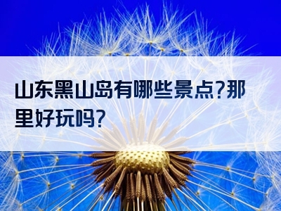 山东黑山岛有哪些景点？那里好玩吗？