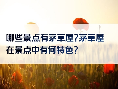 哪些景点有茅草屋？茅草屋在景点中有何特色？