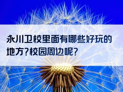 永川卫校里面有哪些好玩的地方？校园周边呢？