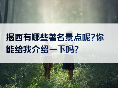 揭西有哪些著名景点呢？你能给我介绍一下吗？
