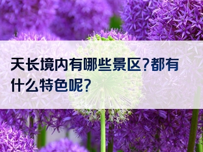 天长境内有哪些景区？都有什么特色呢？