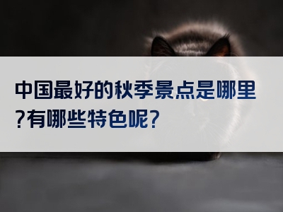 中国最好的秋季景点是哪里？有哪些特色呢？