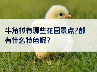 牛角村有哪些花园景点？都有什么特色呢？