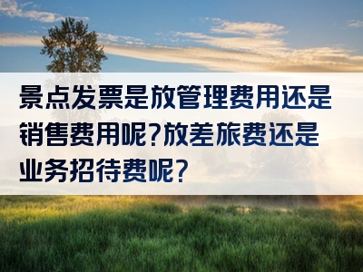 景点发票是放管理费用还是销售费用呢？放差旅费还是业务招待费呢？
