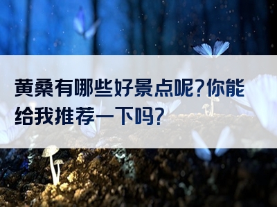 黄桑有哪些好景点呢？你能给我推荐一下吗？