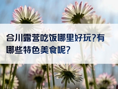 合川露营吃饭哪里好玩？有哪些特色美食呢？
