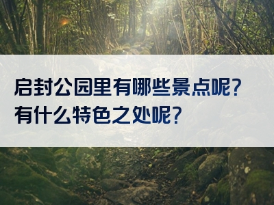 启封公园里有哪些景点呢？有什么特色之处呢？