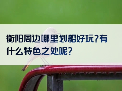 衡阳周边哪里划船好玩？有什么特色之处呢？
