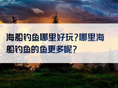 海船钓鱼哪里好玩？哪里海船钓鱼的鱼更多呢？