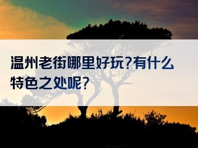 温州老街哪里好玩？有什么特色之处呢？