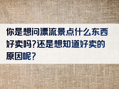 你是想问漂流景点什么东西好卖吗？还是想知道好卖的原因呢？