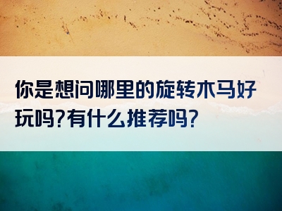 你是想问哪里的旋转木马好玩吗？有什么推荐吗？