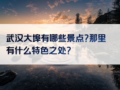 武汉大埠有哪些景点？那里有什么特色之处？