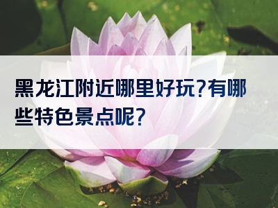 黑龙江附近哪里好玩？有哪些特色景点呢？