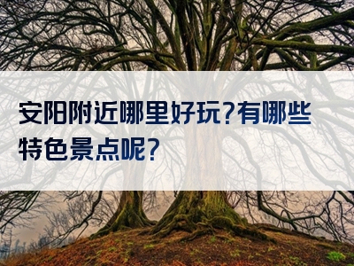 安阳附近哪里好玩？有哪些特色景点呢？