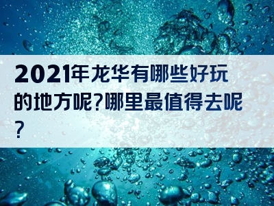 2021年龙华有哪些好玩的地方呢？哪里最值得去呢？