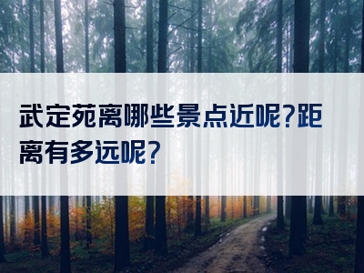 武定苑离哪些景点近呢？距离有多远呢？
