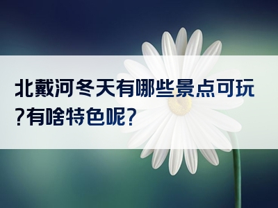 北戴河冬天有哪些景点可玩？有啥特色呢？