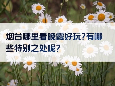 烟台哪里看晚霞好玩？有哪些特别之处呢？