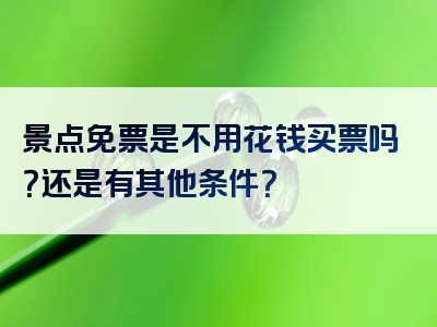 景点免票是不用花钱买票吗？还是有其他条件？