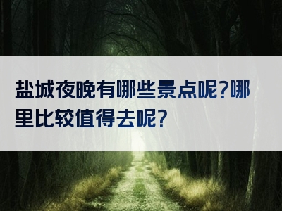 盐城夜晚有哪些景点呢？哪里比较值得去呢？