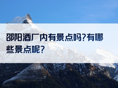 邵阳酒厂内有景点吗？有哪些景点呢？