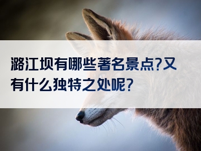 潞江坝有哪些著名景点？又有什么独特之处呢？