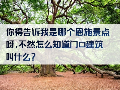 你得告诉我是哪个恩施景点呀，不然怎么知道门口建筑叫什么？
