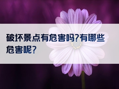 破坏景点有危害吗？有哪些危害呢？