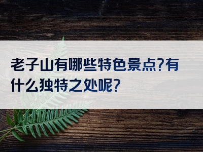 老子山有哪些特色景点？有什么独特之处呢？