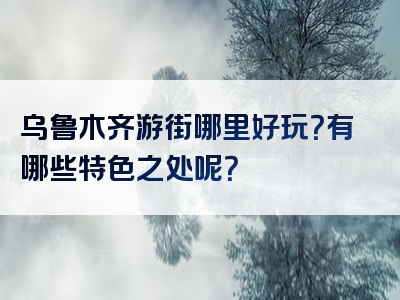 乌鲁木齐游街哪里好玩？有哪些特色之处呢？