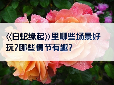 《白蛇缘起》里哪些场景好玩？哪些情节有趣？