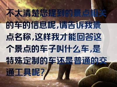 不太清楚您提到的景点相关的车的信息呢，请告诉我景点名称，这样我才能回答这个景点的车子叫什么车，是特殊定制的车还是普通的交通工具呢？