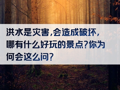 洪水是灾害，会造成破坏，哪有什么好玩的景点？你为何会这么问？