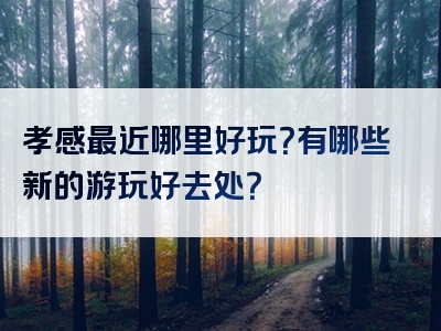 孝感最近哪里好玩？有哪些新的游玩好去处？