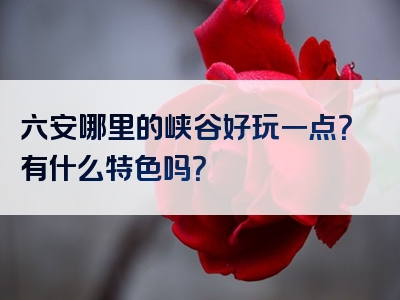 六安哪里的峡谷好玩一点？有什么特色吗？