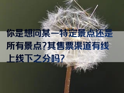 你是想问某一特定景点还是所有景点？其售票渠道有线上线下之分吗？