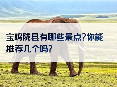 宝鸡陇县有哪些景点？你能推荐几个吗？