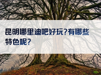 昆明哪里迪吧好玩？有哪些特色呢？