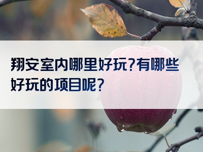 翔安室内哪里好玩？有哪些好玩的项目呢？