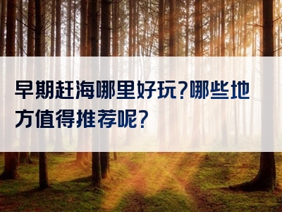 早期赶海哪里好玩？哪些地方值得推荐呢？