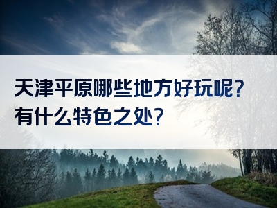 天津平原哪些地方好玩呢？有什么特色之处？