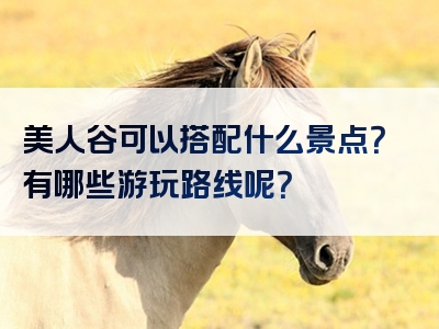 美人谷可以搭配什么景点？有哪些游玩路线呢？